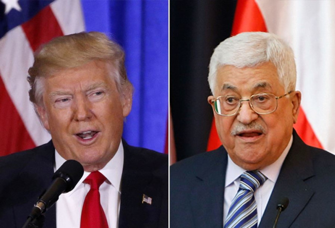 מחמוד עבאס (אבו מאזן) ודונלד טראמפ (צילום:  רויטרס)