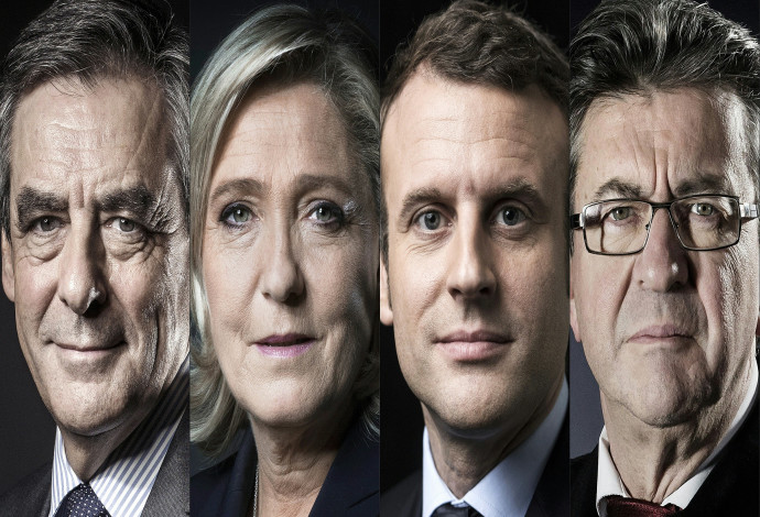 מועמדי הבחירות בצרפת (צילום:  AFP)