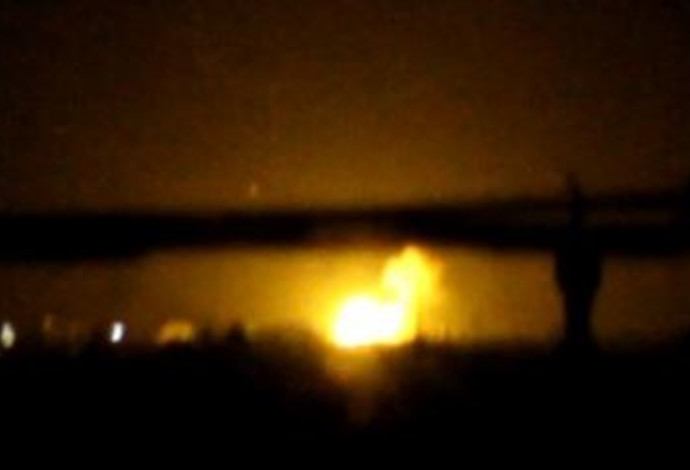 פיצוץ בסוריה (צילום:  התקשורת הערבית)