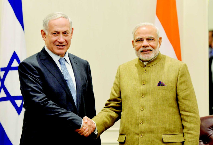 ראש ממשלת הודו נרנדרה מודי ובנימין נתניהו (צילום:  לע"מ)