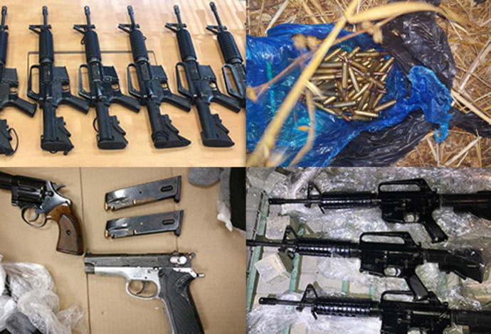 איתור כלי נשק שנגנבו מבסיס שדה תימן (צילום:  דוברות המשטרה)