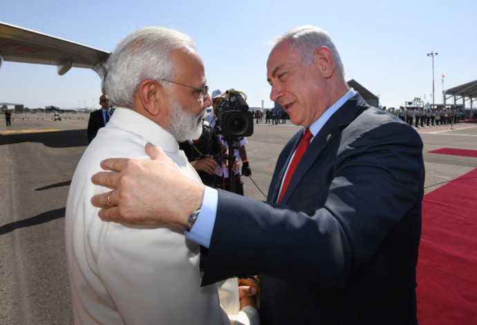 ראש הממשלה נתניהו וראש ממשלת הודו מודי (צילום:  חיים צח לע"מ)