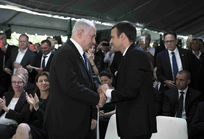 עמנואל מקרון ובנימין נתניהו (צילום:  AFP)