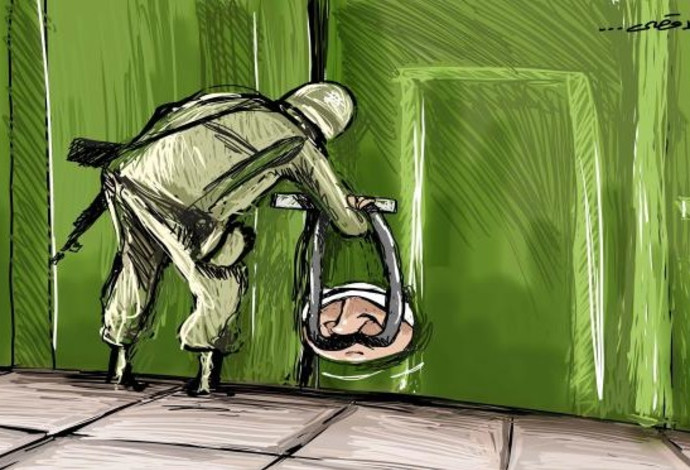 קריקטורה בתקשורת הערבית, סגירת הר הבית (צילום:  אל קודס)