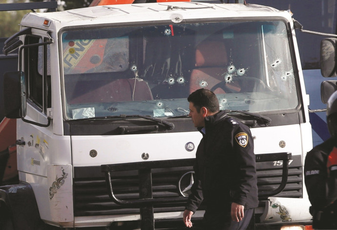 זירת פיגוע דריסה בירושלים (צילום:  רויטרס)