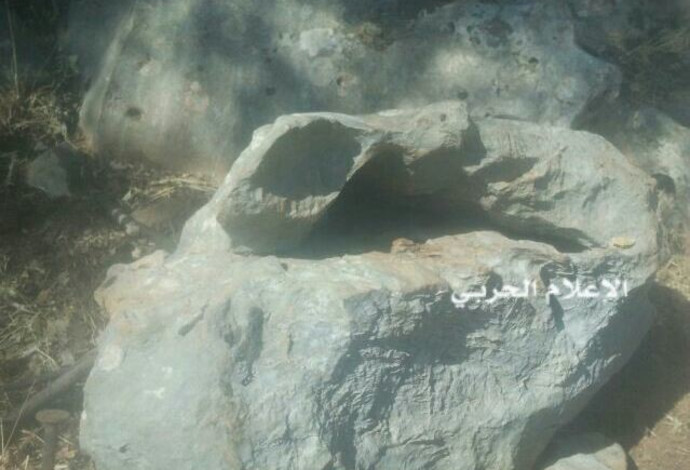 הסלע שבו לכאורה איתר חזבאללה מתקן ריגול ישראלי (צילום:  התקשורת הלבנונית)
