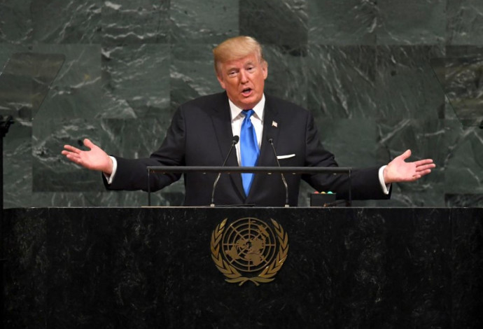 נשיא ארה"ב דונלד טראמפ באו"ם (צילום:  AFP)