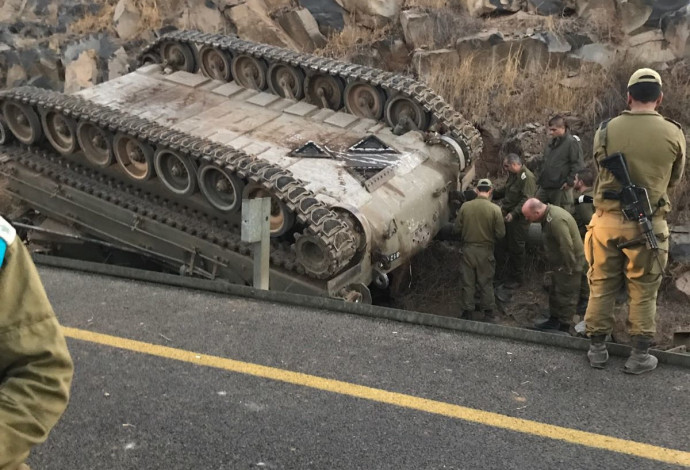 התהפכות תומ"ת, תאונת אימונים ברמת הגולן (צילום:  ערן אליאני, מבצעי פיקוד צפון)