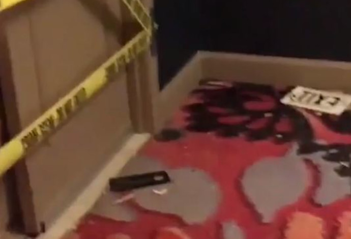 החדר במלון ממנו ירה הרוצח בלאס וגאס  (צילום:  צילום מסך)
