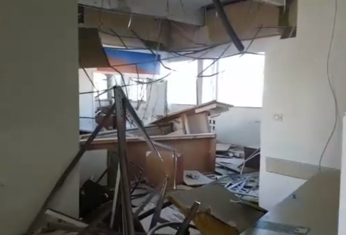 חדר החדשות של ערוץ 1 נהרס (צילום:  צילום מסך)