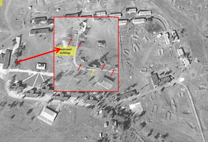 הפצצת הבסיס בסוריה (צילום:  ImageSat International: (ISI))
