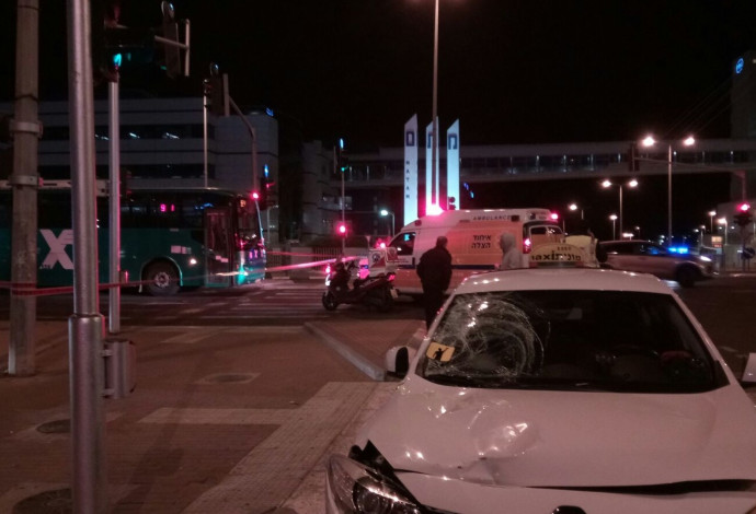 אזור התאונה בצומת מת"מ בחיפה (צילום:  תיעוד מבצעי מד"א)