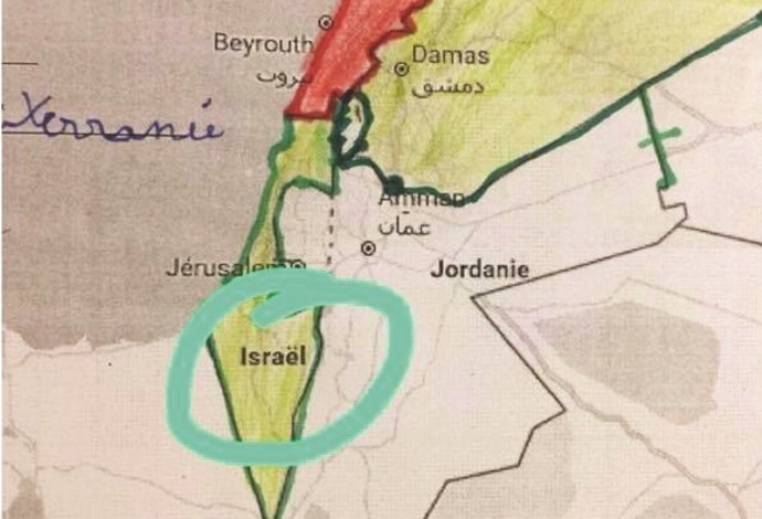 מפת ישראל בספרי הלימוד בלבנון  (צילום:  צילום מסך)