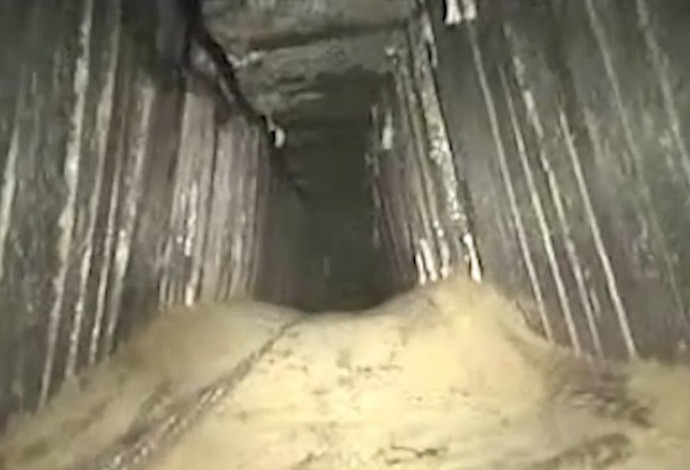 המנהרה שנחשפה בעזה (צילום:  דובר צה"ל)