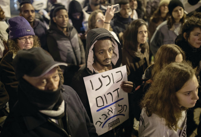 הפגנה נגד גירוש מסתננים בתל אביב (צילום:  הדס פרוש , פלאש 90)