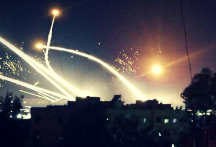תקיפה בסוריה (צילום:  צילום מסך)