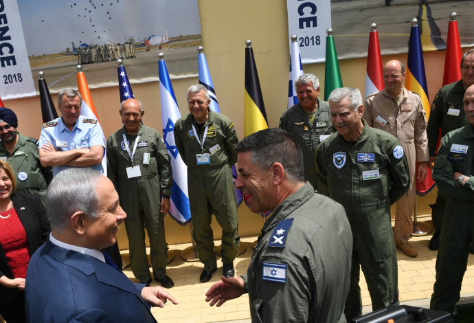 נתניהו בכנס מפקדי חילות האוויר הבינלאומי (צילום:  קובי גדעון, לע"מ)