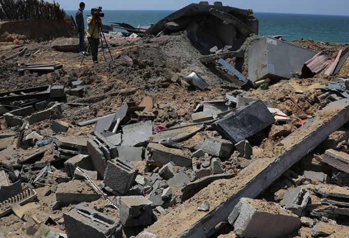 ההרס ברצועת עזה (צילום:  רשתות הערביות)