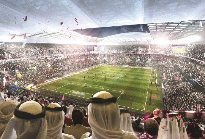 הדמיית אצטדיון בקטאר (צילום:  Getty images)