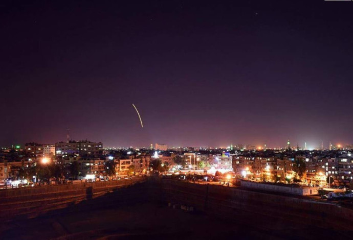 התקיפה בדמשק (צילום:  סוכנות הידיעות הסורית)
