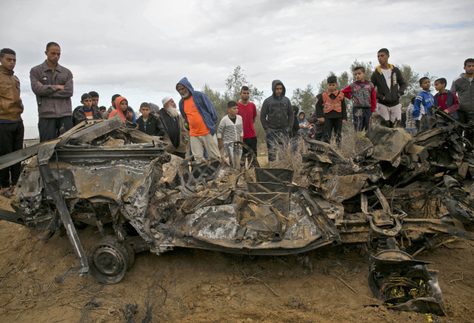 הרכב ההרוס בעזה לאחר פעולת צה"ל (צילום:  AFP)