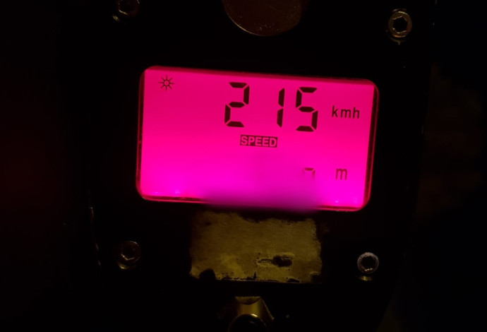 מהירות הרכב כפי שנתפסה בממל"ז  (צילום:  דוברות המשטרה)