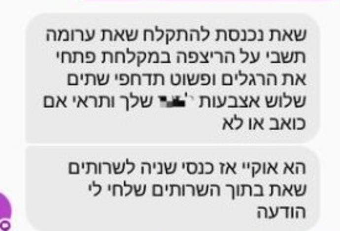 התכתבות בין "הקטינה" לאחד החשודים (צילום:  משטרת ישראל)