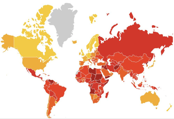 מדד השחיתות העולמי (צילום:  מסך)