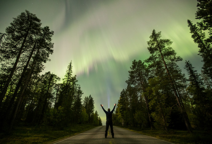 הזוהר הצפוני בפינלנד (צילום:  רויטרס)