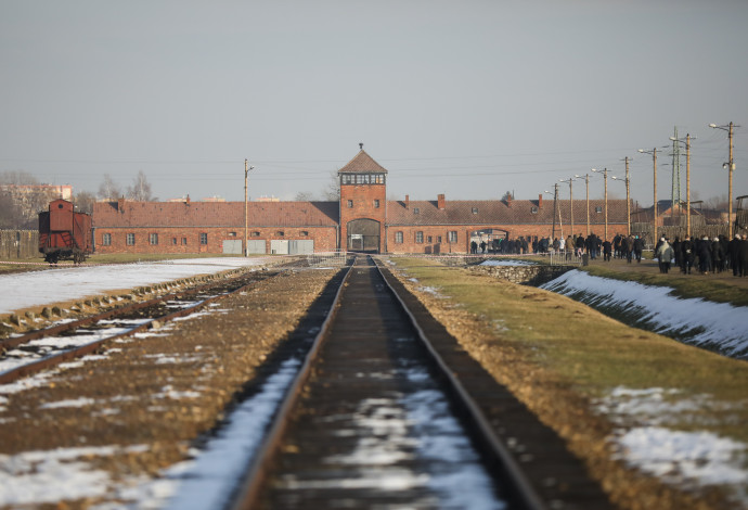פסי הרכבת באושוויץ (צילום:  Beata Zawrzel / NurPhoto, AFP)