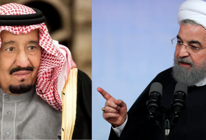 נשיא איראן רוחאני (מימין) וסלמאן מלך סעודיה (צילום:  AFP,רויטרס)