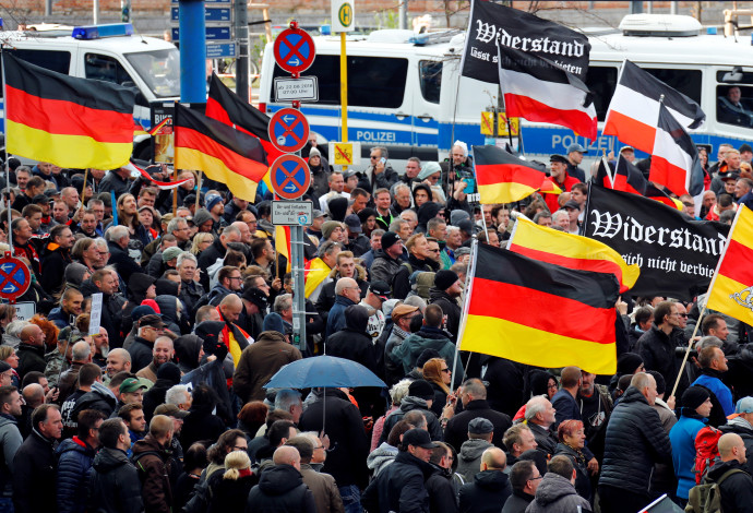 הפגנת ימין קיצוני בגרמניה (צילום:  רויטרס)
