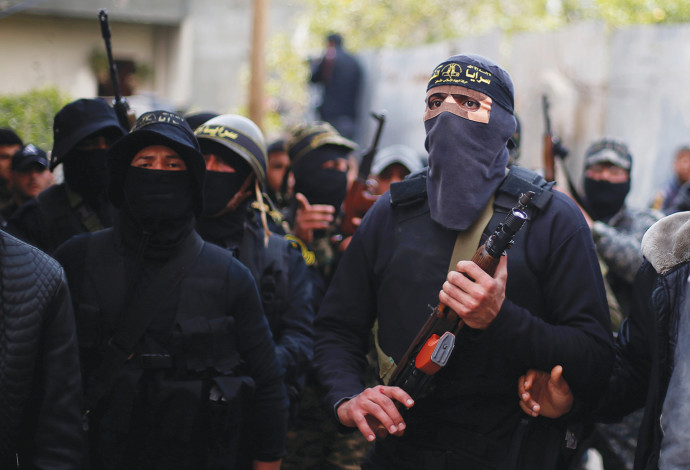 מחבלים של הג'יהאד האסלאמי בעזה (צילום:  רויטרס)