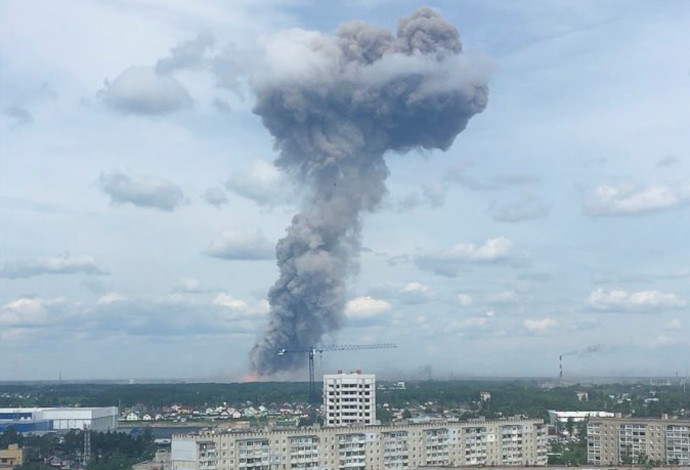 פיצוץ מפעל תחמושת ברוסיה (צילום:  רויטרס)