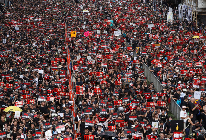 הפגנות בהונג קונג (צילום:  REUTERS/Tyrone Siu)