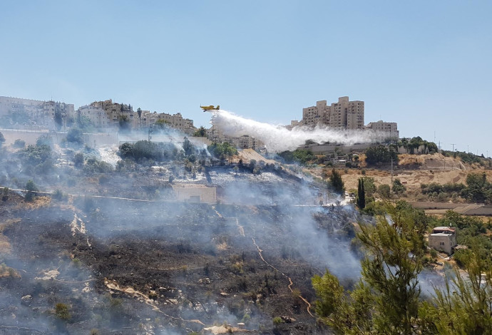 השריפה ליד ירושלים (צילום:  אהוד אמיתון/TPS)
