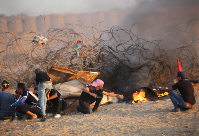 עימותים בגבול רצועת עזה (צילום:  חסן ג'די, פלאש 90)