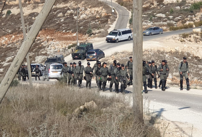 חיילי מג"ב בדרך לפינוי ביצהר (צילום:  צילום פרטי)