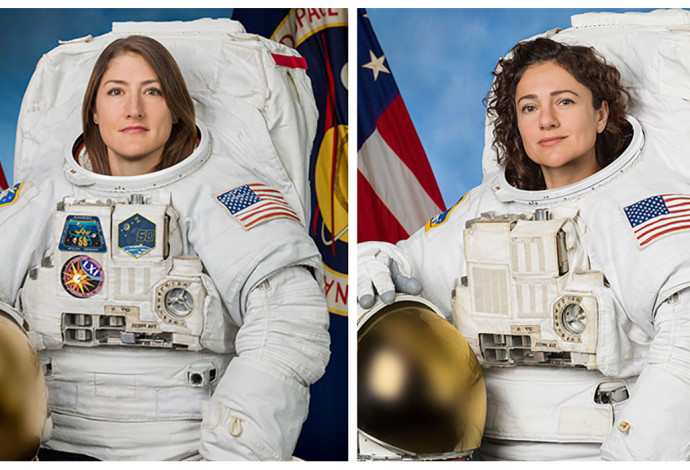 האסטרונאוטיות כריסטינה קוך וג'סיקה מאיר (צילום:  רויטרס)