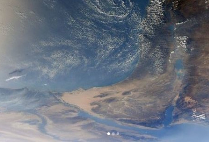 צילום של ישראל מהחלל (צילום:  צילום מסך אינסטגרם)