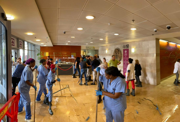 הצפה בבית חולים רמב"ם (צילום:  עופר גולן, דוברות רמב"ם)