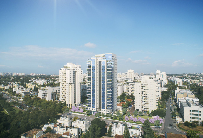 הדמיה של פרויקט מגורים באמצעות קבוצת רכישה של חברת סופרין בנאות אפקה תל אביב (צילום:  הדמיה: 3DVISION)