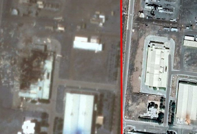 זירת הפיצוץ בכור בנתנז (צילום:  רשתות ערביות)