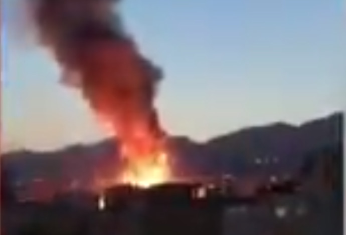 פיצוץ סמוך לטהרן (צילום:  צילום מסך טוויטר)
