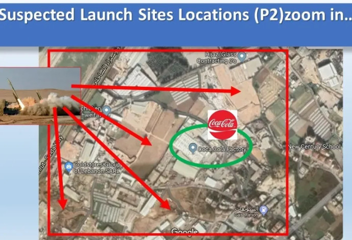 מכון מחקר ישראלי חשף את מיקומם של 28 אתרי שיגור טילים של חזבאללה בביירות, לבנון (צילום:  מרכז עלמא, מרכז מחקרי חינוכי לאתגרי הביטחון של ישראל בצפון)