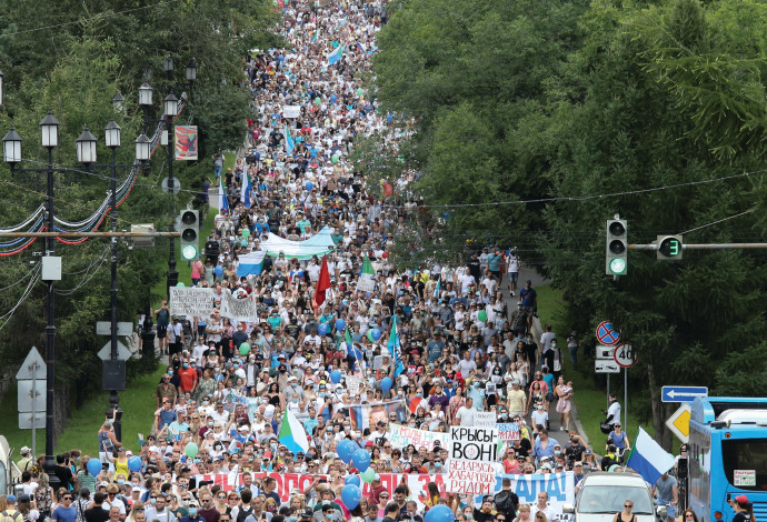 ההפגנות ברוסיה (צילום:  רויטרס)