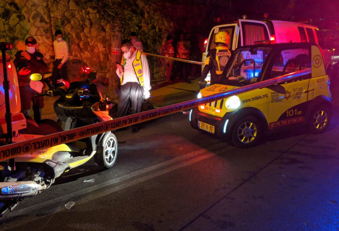 תאונת דרכים בירושלים (צילום:  תיעוד מבצעי מד"א)