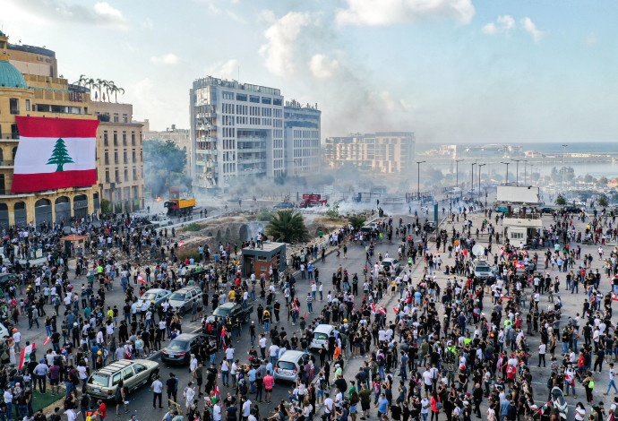 ההפגנות בלבנון (צילום:  AFP via Getty Images)