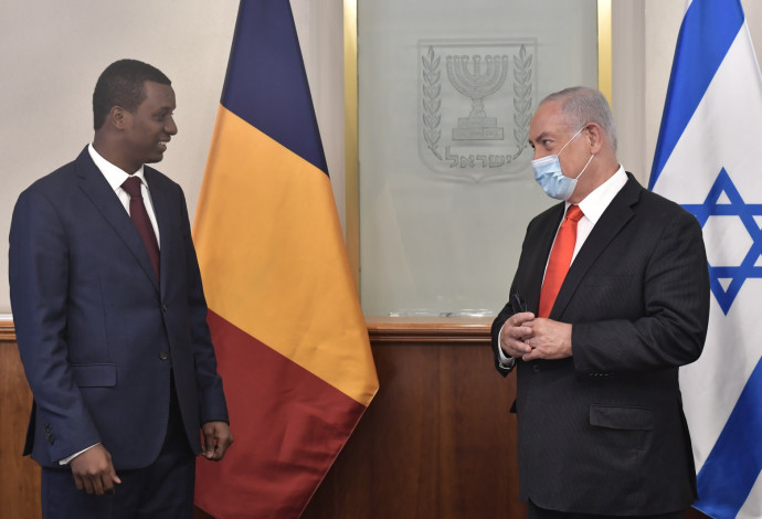 ראש הממשלה בנימין נתניהו וראש הקבינט של צ'אד (צילום:  קובי גדעון, לע"מ)