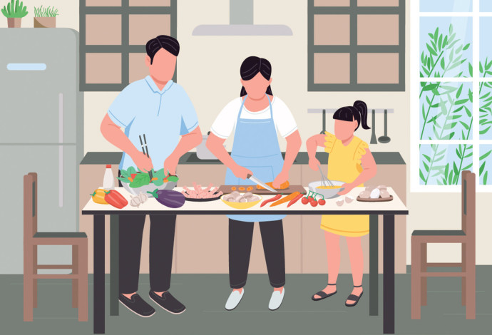 משפחה מבשלת (צילום:  אינג אימג')